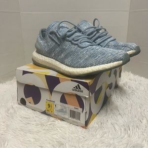 Adidas pure boost sz 9.5 burrito tongue blue white